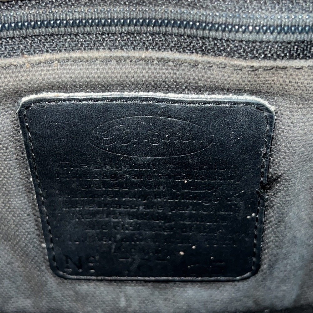 Vintage Brighton Bucket Black Leather Brown Lizard Embossed Shoulder Bag - Picture 10 of 11